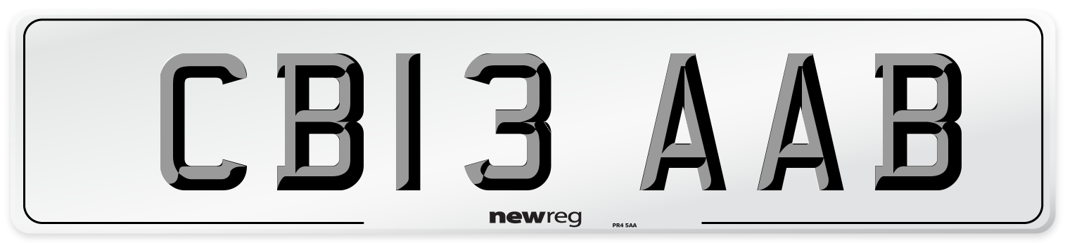 CB13 AAB Number Plate from New Reg